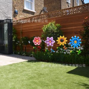 Lampes solaires de jardin LED en métal, en forme de fleur, résistantes à l'eau, pour décoration extérieure, autoportantes - Product Image 1