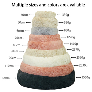 Venta al por mayor de lujo redondo de felpa camas para mascotas pequeñas a extra grandes cama calmante para perros - Product Image 6