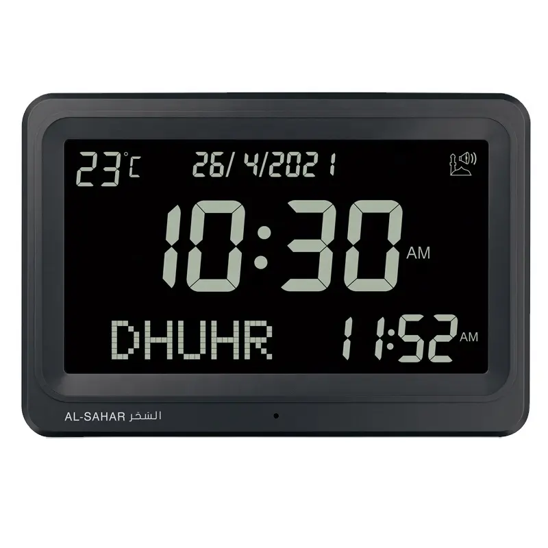 Alarma de la mejor hora para viajes, reloj Digital islámico Azan, fecha de sonido, temperatura de la semana