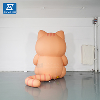 Modèle de chat géant gonflable personnalisé en forme de fleur de dessin animé pour décoration d'événements extérieurs, installation artistique gonflable