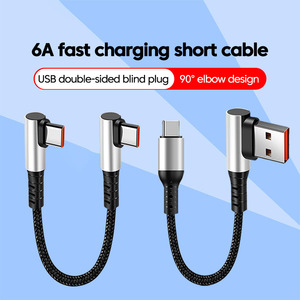 <span class=keywords><strong>Cable</strong></span> <span class=keywords><strong>USB</strong></span> Tipo C a Tipo C de 90 Grados, 6A 66W, Carga Rápida, 25CM 50CM, <span class=keywords><strong>Cable</strong></span> <span class=keywords><strong>USB</strong></span> C para Banco de Energía, para iPhone, Huawei, Xiaomi - Product Image 2