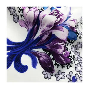 Popular Floral patterns Customized digital print 100% Polyester matte crepe Chiffon Fabric for dress skirt clothing