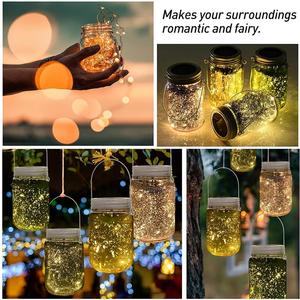 Garden Party Bocal Lanterne Solaire Légère de 2M 20 LED Lumière De Bocal En Verre Suspension Pot - Product Image 5