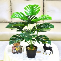 Vraie Touche Faux Arbre Tropical Palmier Décor Simulation Monstera Feuilles Maison Jardin Décoration En Gros Artificielle Monstera Plante