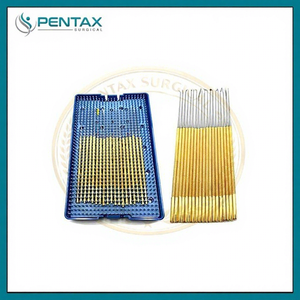 Ensemble d'instruments microchirurgicaux réutilisables Rhoton Micro Dissectors en acier inoxydable plaqué or, certifiés CE - Product Image 1