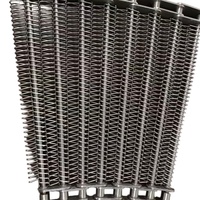 Nouvelle Bande transporteuse en maille métallique à structure composite SS304, largeur personnalisée OEM, chaîne résistante à la chaleur pour usine de fabrication de produits de boulangerie
