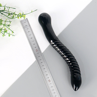 Venta al por mayor de varitas de cristal de alta calidad negro obsidiana serpiente consolador para mujer