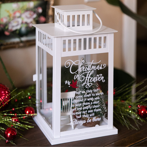 Juego de Regalo Conmemorativo de Navidad en el Cielo, Linterna de Metal Plateado con Adornos Navideños de Plástico, Decoraciones para la Pérdida de un Ser Querido - Product Image 1