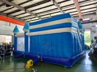 Toboggan gonflable géant Combo Penguin Theme Frozen Funland Winter Party Kids Jump House Jeu d'extérieur