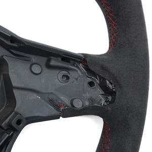 Volante de Cuero Personalizado, Volante de Cuero Genuino Compatible con <span class=keywords><strong>Volkswagen</strong></span> Golf MK8 GTI R Touareg <span class=keywords><strong>ID3</strong></span> Passat Arteon Sports - Product Image 3