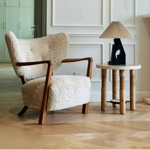<span class=keywords><strong>Chaise</strong></span> <span class=keywords><strong>longue</strong></span> moderne confortable en <span class=keywords><strong>peluche</strong></span> avec des accents en bois élégants - Product Image 2