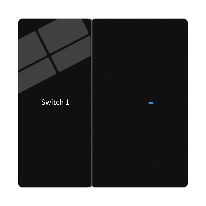 Interruptor de pantalla LED de 1 vía - Negro