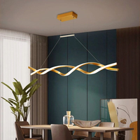 Luxe nordique moderne LED éclairage linéaire longue forme d'onde suspension salle à manger Bar cuisine îlot fournisseur