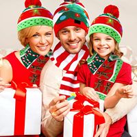Chapeau de Noël LED Flash de Noël Chapeau tricoté lumineux Cadeau de Noël pour adultes Décorations de fête de Noël et du Nouvel An