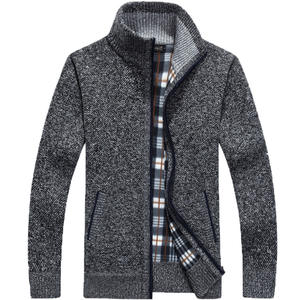 Suéter de punto con cremallera para hombre de otoño e invierno al por mayor, Top de lana gruesa, abrigo informal de punto, chaqueta gruesa cálida, cárdigan, suéteres - Product Image 4