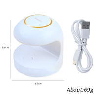 Mini Lampe à Ongles LED+UV Portable 18W pour Séchage d'un Seul Doigt avec 5 Perles LED et Minuterie 60s/120s