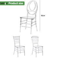 Chaises élégantes en résine pour mariages, banquets et événements, chaises avec dossier en acrylique transparent