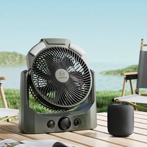 Ventilador de Camping de 8 Pulgadas con Batería D, Luz Exterior, Ángulo Ajustable, Recordatorio de Batería - Product Image 3