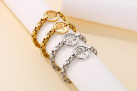 Bijoux tendance en acier inoxydable, arbre de vie, Bracelet épais, fête de mariage, bracelets, chaîne, cristaux complets, pendentif