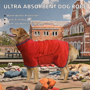 เสื้อคลุมอาบน้ำสำหรับสุนัข ซึมซับน้ำได้ดี เป็นมิตรกับสิ่งแวดล้อม ลายปะการัง ผลิตจากไมโครไฟเบอร์ PU ขนาด XL ผ้าขนหนูสำหรับเช็ดตัวในฤดูหนาว ฤดูร้อน ฤดูใบไม้ผลิ - Product Image 2