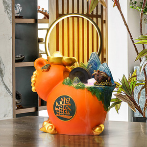 Quanfangyuan Chinese Style Flowing Water <b>Desk</b> Ornament <b>Large</b> 43x28x58cm Humidifier With LED Light For Home Office Decoration - Product Image 1