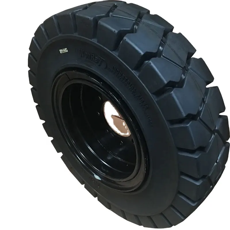 Fabricante de neumáticos sólidos para carretilla elevadora, proveedor de neumáticos sólidos de 500 tamaños diferentes, sin marcado con llantas, disponible