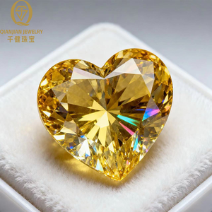 Diamante Moissanite Giallo Taglio <span class=keywords><strong>Cuore</strong></span> 3.0-10mm, Qualità VVS, Prezzo all'Ingrosso, Certificato GRA, Supera il Test del Diamante - Product Image 3