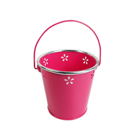 Seau de décoration en métal Pot coloré enduit de poudre Mini seau pour plantes Boîte cadeau de bonbons en fer galvanisé pour la maison et le jardin