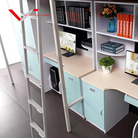 Lit superposé en métal, style Loft scolaire, avec bureau, lit de dortoir