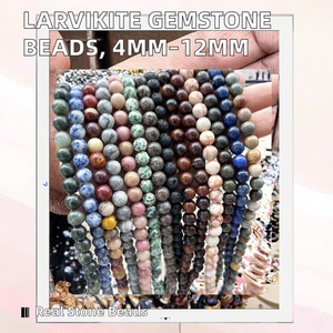 Cuentas Redondas de Piedras Preciosas Naturales para la Fabricación de Joyas, Cuentas de Cristal de 4mm/6mm/8mm/10mm/12mm para la Fabricación de Pulseras - Product Image 2