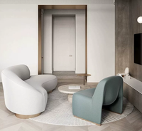 Canapé modulaire incurvé en tissu de style italien, design luxueux et léger, en éponge, pour petits appartements, salons de beauté, moderne