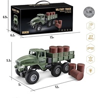 Dowellin Camion militaire RC à l'échelle 1:16 Voiture télécommandée tout-terrain RC sur chenilles Voitures de l'armée RC Jouets avec lumière LED pour enfants