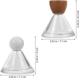 Flacon de parfum en verre de 50 ml, nouveau, en forme de pagode inversée, avec couvercle en bois et pulvérisateur à pompe, scellé - Product Image 2