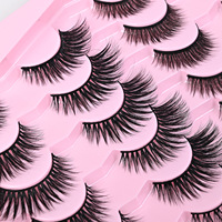 20 paires de faux cils en cheveux synthétiques, bouquets entiers, effet naturel, multi-couches, cils épais
