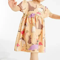 Robes mini décontractées respirantes en polyester/coton pour filles, motif dessin animé mignon, idéales pour les sorties et l'escalade – Qualité supérieure, ODM