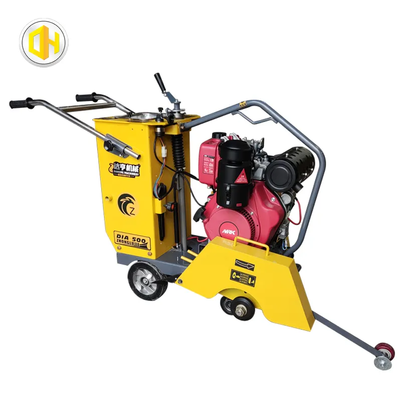 diesel engine concrete cutter for road 9hp semi-auto walking asphalt road cutter high speed road cutting machine