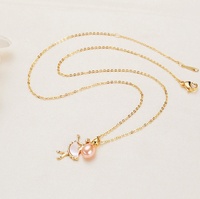 Collier Ballerine avec pendentif jupe en perle naturelle et chaîne plaquée or, accessoires de danse pour filles danseuses, collier de danse