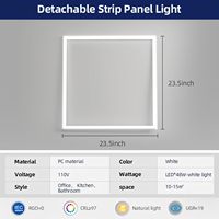 2x2 Panneau LED amovible 48W Edge-Lit Design carré moderne Installation sans poinçon Cadre de plafond suspendu Lumières LED Edge-Lit