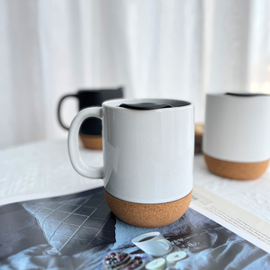Tasses <span class=keywords><strong>en</strong></span> grès personnalisées <span class=keywords><strong>avec</strong></span> logo, base <span class=keywords><strong>en</strong></span> liège et <span class=keywords><strong>couvercle</strong></span> <span class=keywords><strong>en</strong></span> <span class=keywords><strong>plastique</strong></span>, impression de logo sur mesure, tasse à café <span class=keywords><strong>en</strong></span> céramique personnalisée - Product Image 4
