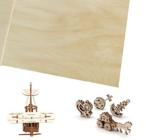 Láminas de Contrachapado de Abedul de Primera Calidad, 1.5mm 3mm, Curvadas, Sin Acabado, E0, Modernas, 1 Año de Garantía, para Manualidades con Cricut Maker, Corte Láser, DIY - Product Image 3