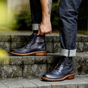 Botas de Cuero para Hombre de Alta Calidad, Hechas a Mano, para Otoño e Invierno, para Ropa de Exterior - Botas Duraderas - Product Image 2