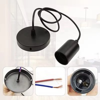 Luminaire suspendu de style Edison vintage E27, style Wabi Sabi, avec cordon noir/blanc (0,5 m ou 1 m) et douille E27