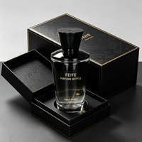 Flacon de parfum vide en verre de luxe 100 ml avec logo personnalisé, dégradé noir, flacon à sertir avec boîte