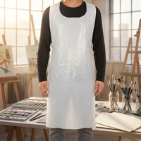 Apron sekali pakai biodegradable tanpa lengan dari PE, ramah lingkungan, tahan air, tahan minyak, terbuat dari plastik polietilen untuk layanan makanan dapur