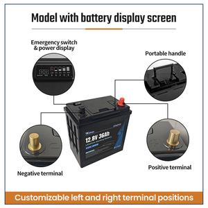 แบตเตอรี่ลิเธียมความจุสูง 12V 600CCA 36Ah สำหรับสตาร์ทรถยนต์ในสภาพอากาศหนาวเย็น พร้อมหน้าจอแสดงพลังงาน แบตเตอรี่สำรองฉุกเฉิน - Product Image 3