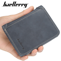 Dompet Kulit PU Pria Baellerry OEM Custom, Dompet Kartu Kredit Multi-kartu, Dompet Koin Kecil Retro untuk Pria
