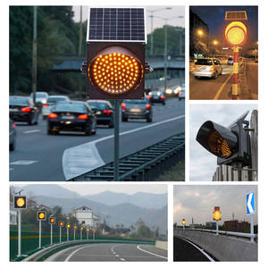 Señal de Reducción de Velocidad para Carretera, Luz Amarilla Intermitente Roja, Luz de Advertencia de Tráfico <span class=keywords><strong>Solar</strong></span> <span class=keywords><strong>LED</strong></span> de 200 mm, Luz de Seguridad - Product Image 2