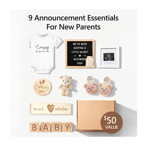 Ensemble d'accessoires pour l'annonce de grossesse : idées de panneaux en bois avec lettres pour l'annonce de la naissance du bébé « Bientôt là » - Product Image 2