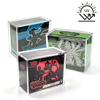 Boîte de présentation en acrylique transparente avec couvercle magnétique pour PTCG, protection UV, collection ETB, directement de l'usine