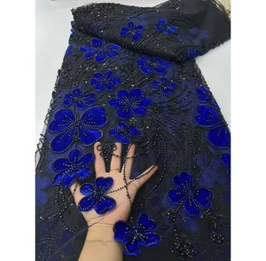 Nuovo Pizzo Francese di Lusso TopLace per Matrimoni, Ricamato con Motivi Floreali, Ecologico con Paillettes, in Poliestere, per Feste, Stile <span class=keywords><strong>Africano</strong></span>, 5 Iarde - Product Image 5